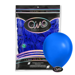 Globo Latex Q'Wao 12" Clásico 100pz Azul