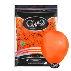 Globo Latex Q'Wao 12" Clásico 100pz Naranja
