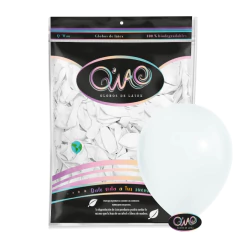 Globo Latex Q'Wao 12" Clásico 100pz Blanco