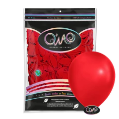 Globo Latex Q'Wao 12" Clásico 100pz Rojo