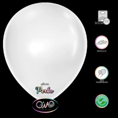 Globo Latex Q'Wao 10" Aperlado 100pz Blanco