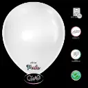 Globo Latex Q'Wao 10" Aperlado 100pz Blanco