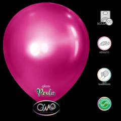 Globo Latex Q'Wao 10" Aperlado 100pz Malva