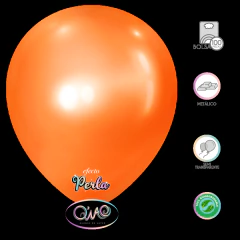 Globo Latex Q'Wao 10" Aperlado 100pz Naranja