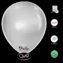 Globo Latex Q'Wao 10" Aperlado 100pz Plata