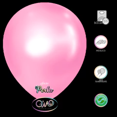 Globo Latex Q'Wao 10" Aperlado 100pz Rosa