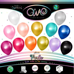Globo Latex Q'Wao 12" Aperlado 100pzs